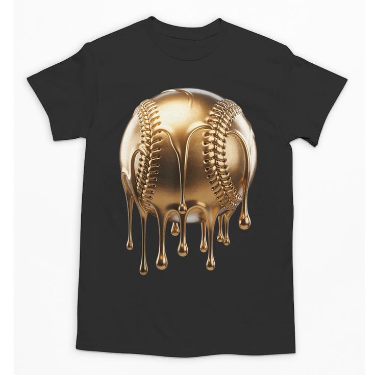 Dripping Gold Drip Baseball Game Day Player Coach Baller Unisex T-Shirt