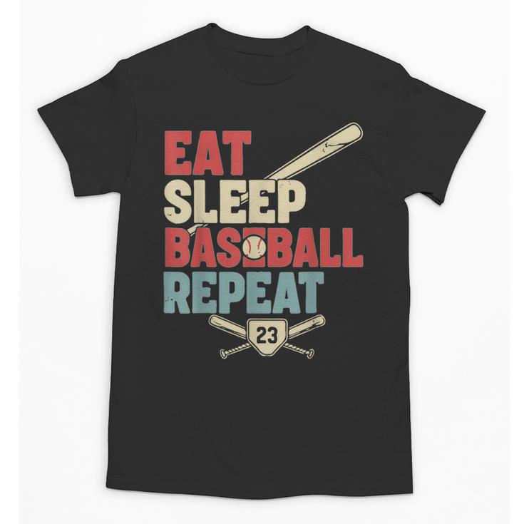 Eat Sleep Baseball Repeat Bat Ball Player Fan Unisex T-Shirt