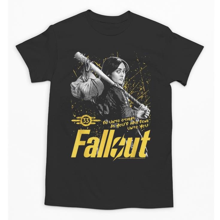 Fallout TV Series Lucy Do Unto Others Baseball Bat Gamer Unisex T-Shirt Fallout TV Series Lucy Do Unto Others Baseball Bat Gamer Unisex T-Shirt