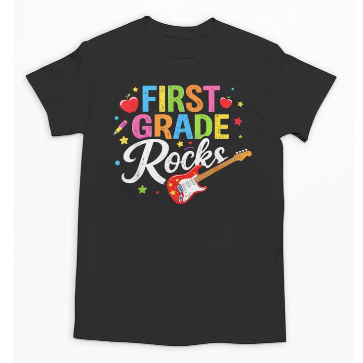 First Grade Rocks Colorful Back To School Guitar Unisex T-Shirt