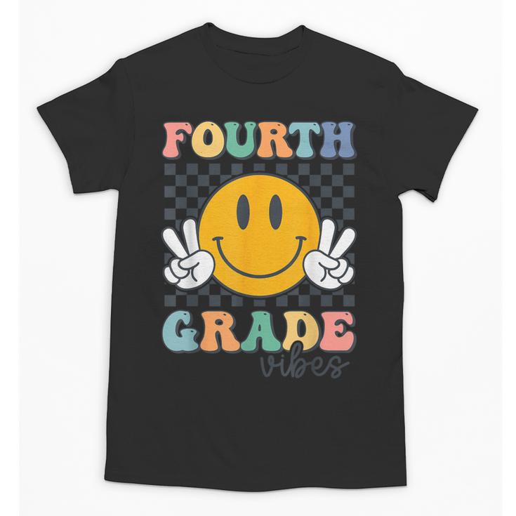 Fourth Grade Vibes Retro Smile Back To School 4th Grade Team Unisex T-Shirt