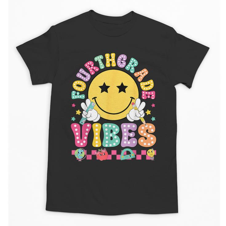 Fourth Grade Vibes Smile Face Back To School Boys Girls Kids Unisex T-Shirt