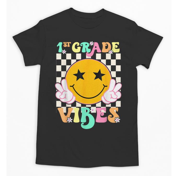 Girls 1st Grade Vibes Smile Face Back To School 1st Grade Unisex T-Shirt