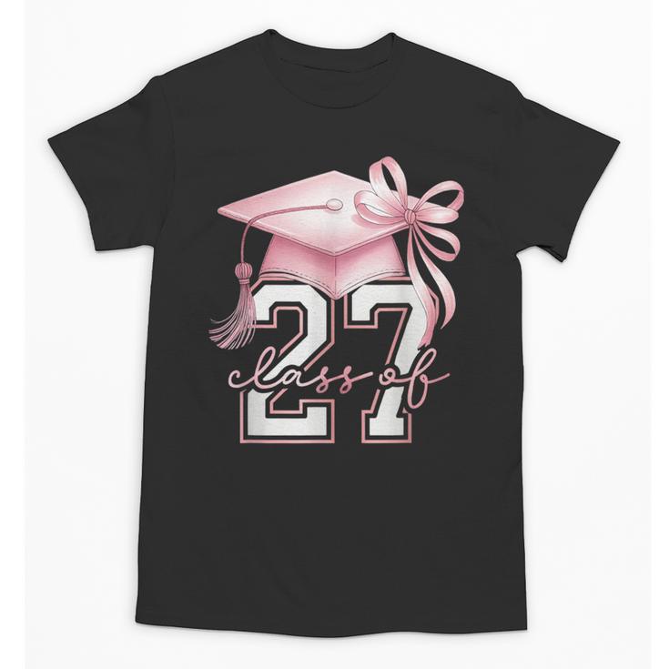 Girls Class Of 2027 Back To School Senior 2027 Coquette Bow Unisex T-Shirt