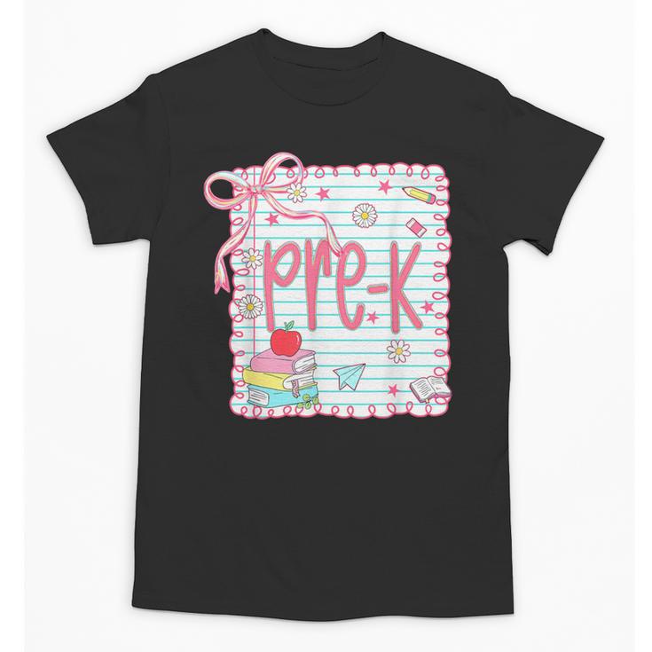 Girls Pre-K Coquette Bow Pink Preppy Back To School Unisex T-Shirt
