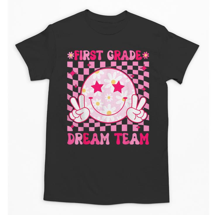 Groovy First Grade Dream Team Back To School 1st Grade Squad Unisex T-Shirt