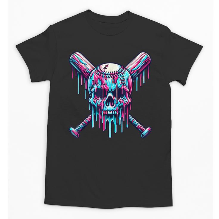 Halloween Baseball Skull Drip Baseball Lifestyle Boy Men Unisex T-Shirt