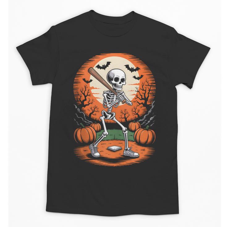 Halloween Skeleton Baseball Player Costume Men Boys Kids Unisex T-Shirt