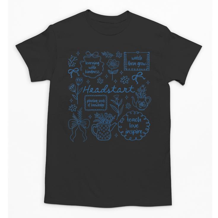 Headstart Love Inspire Teach Blue Bow Back To School Unisex T-Shirt