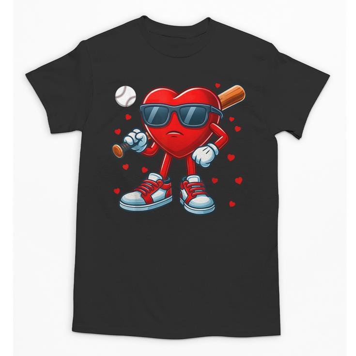 Heart Love Baseball Valentine Outfit Men Boy Unisex T-Shirt