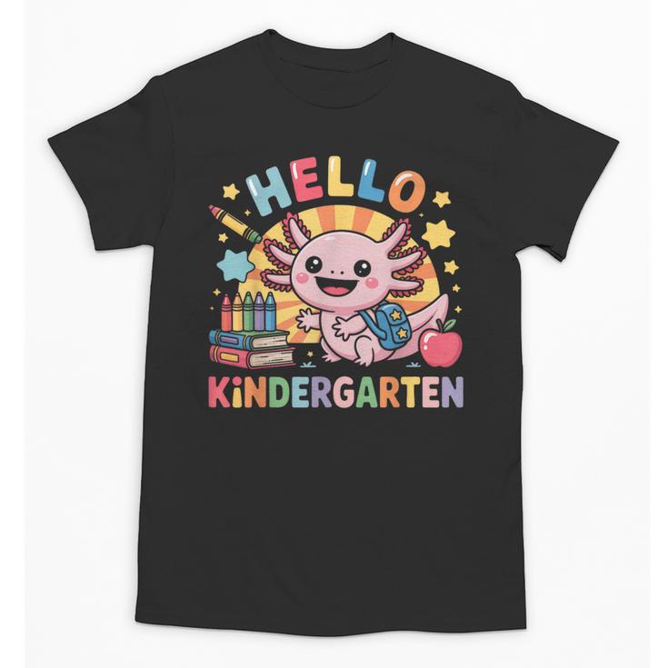 Hello Kindergarten Axolotl Back To School For Kids Unisex T-Shirt