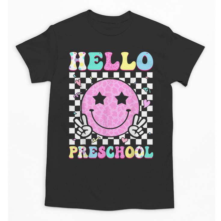 Hello Preschool Groovy Back To School Pre-K Team Girls Kids Unisex T-Shirt