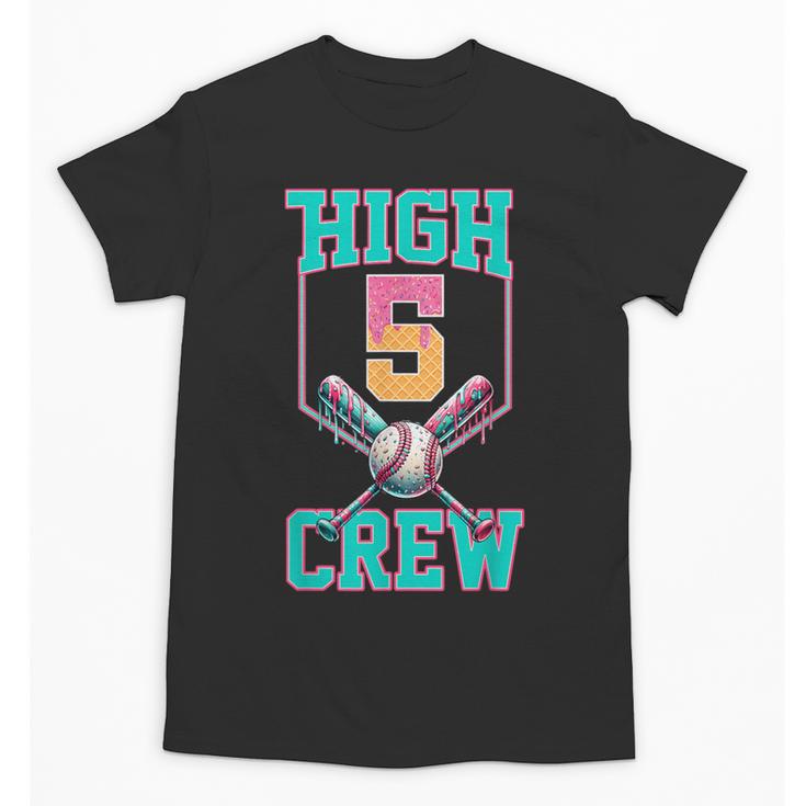 Hi 5 Birthday Party Decorations For Boy Baseball Drip 5th Unisex T-Shirt