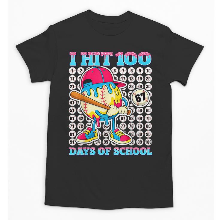 I Hit 100 Days Of School 67 Drip Baseball Boys Kids Unisex T-Shirt