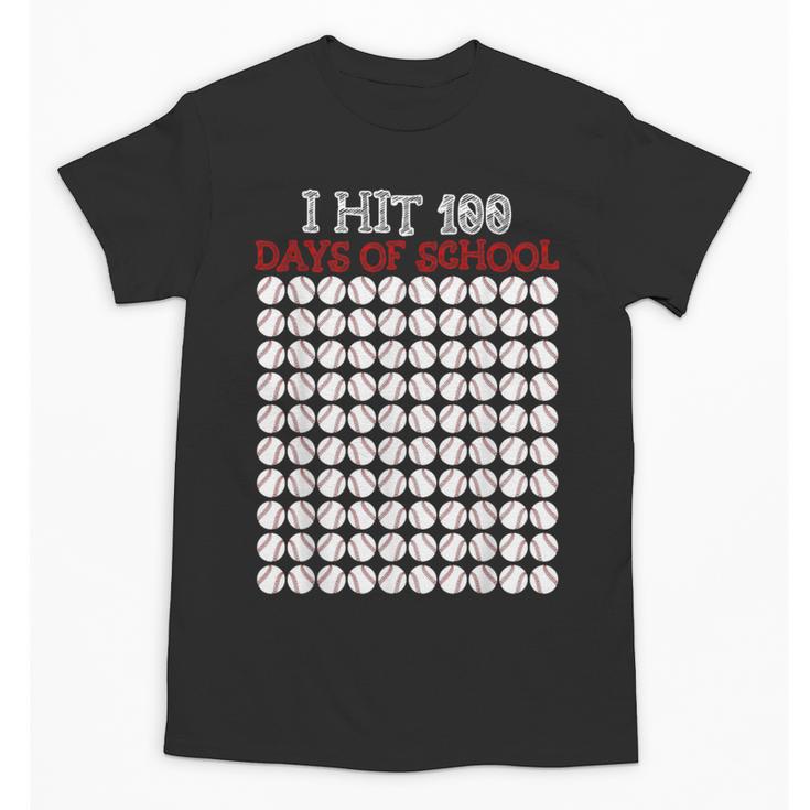 I Hit 100 Days Of School Baseball Lover Teacher Student Unisex T-Shirt