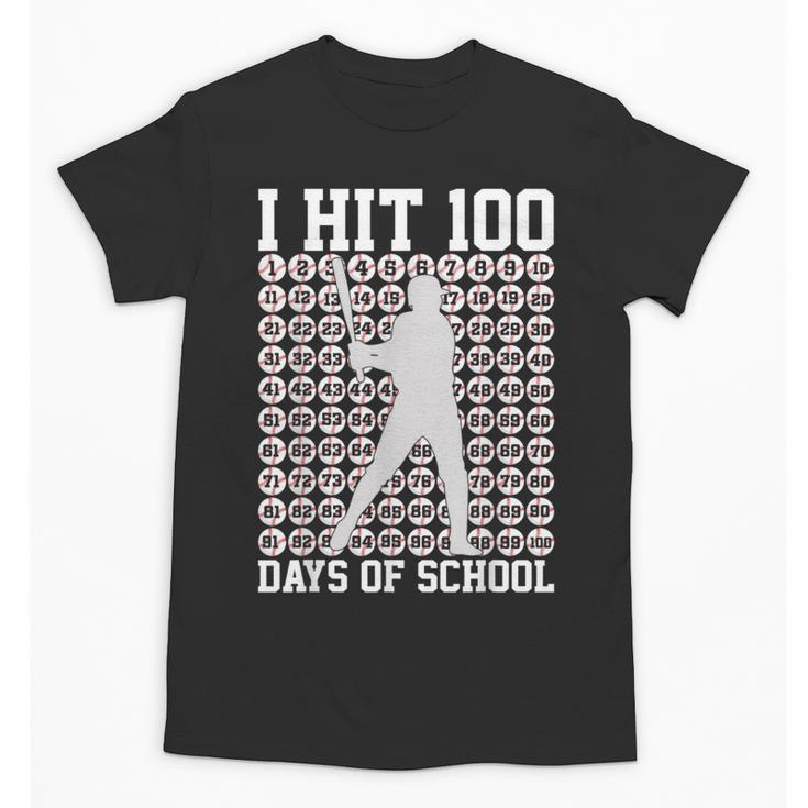 I Hit 100 Days Of School Boys Kids 100th Day Balls Baseball Unisex T-Shirt