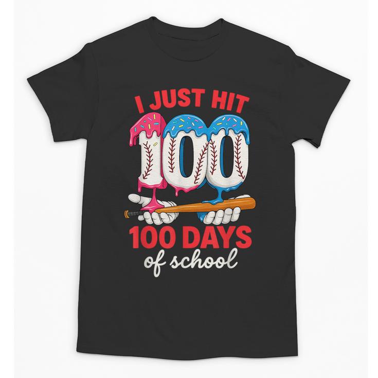 HUGvyn I Just Hit 100 Days Of School Baseball Ice Cream Boys Unisex T-Shirt