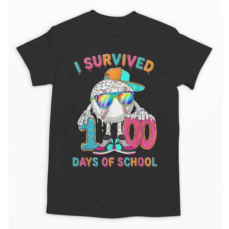 HUGvyn I Survived 100 Days Of School Baseball 6 7 Ice Cream Unisex T-Shirt