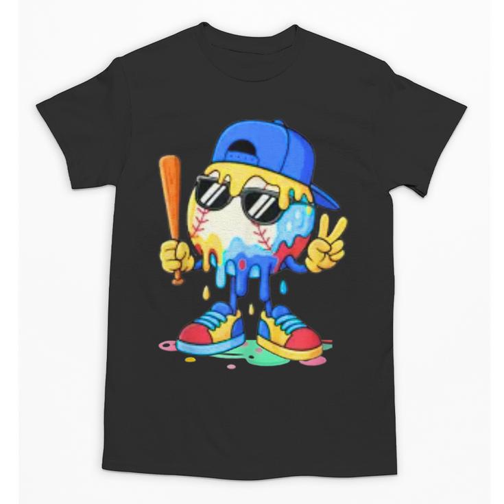Ice Cream Baseball Drip Spots Sprinkle For Boys Youth Kids Unisex T-Shirt