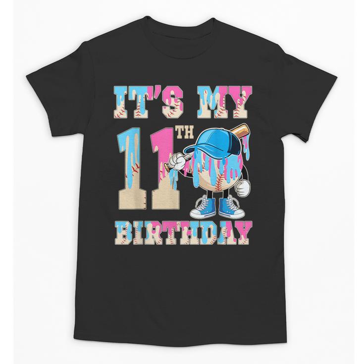 It's My 11th Birthday Baseball Ice Cream Drip Theme Unisex T-Shirt