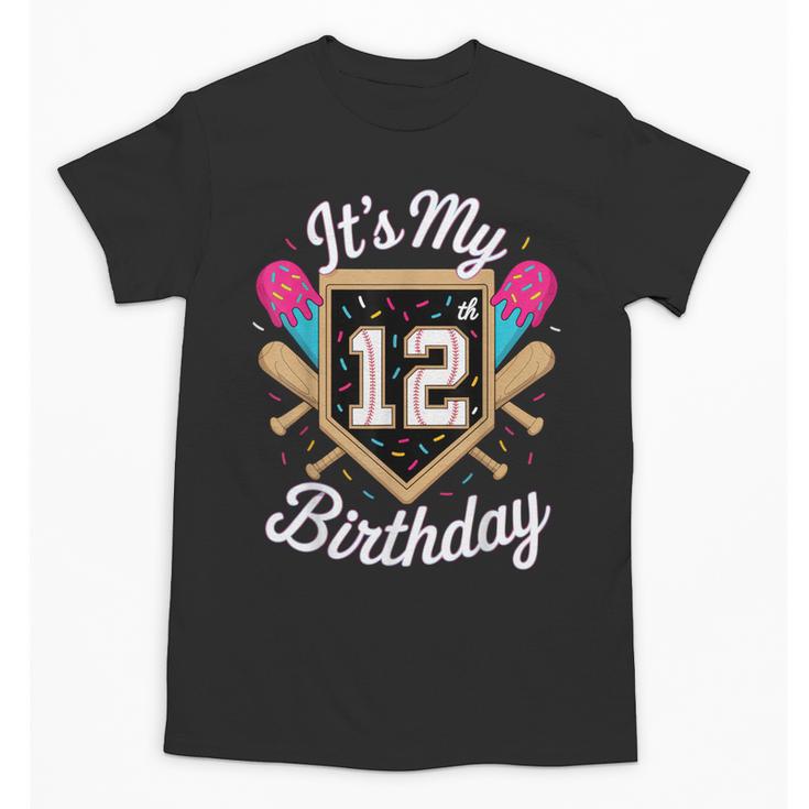 It's My 12th Birthday Baseball Fan Celebration Unisex T-Shirt