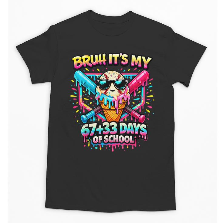 It's My 6733 Days Of School Baseball Ice Cream Dripping Unisex T-Shirt