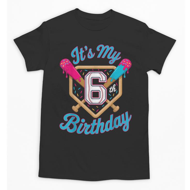 It's My 6th Birthday Baseball Fan Fun Party Celebration Unisex T-Shirt