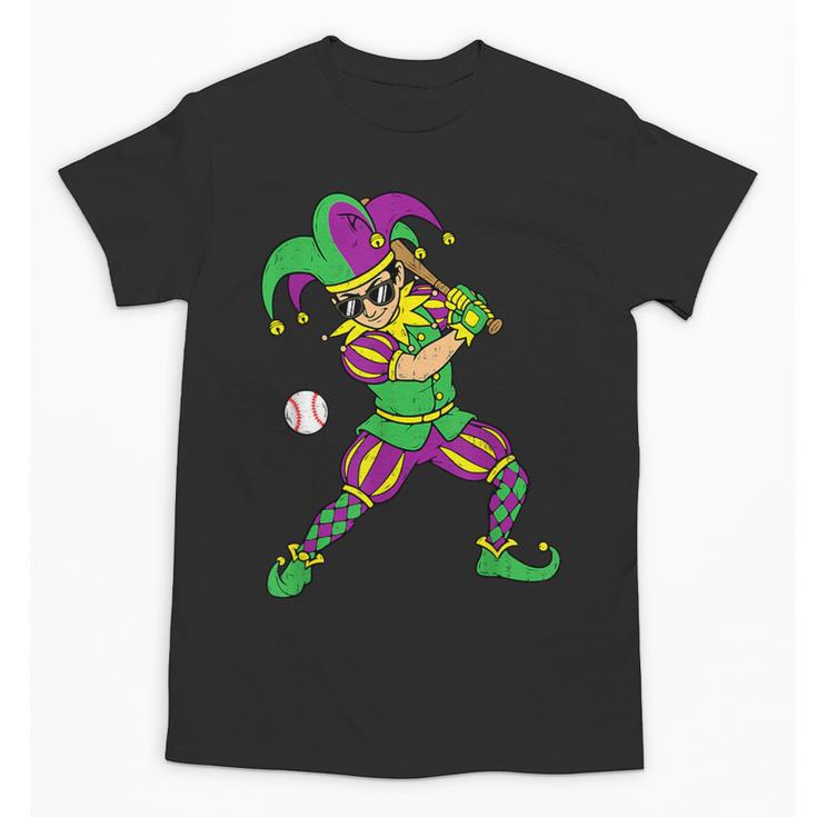 Jester Baseball Mardi Gras Carnival Sport Men Boy Teen Kids Unisex T-Shirt