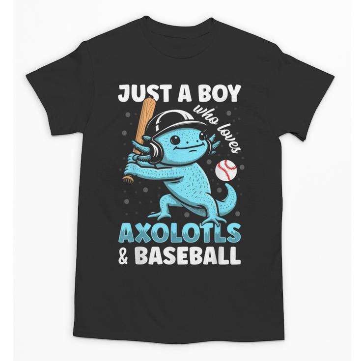 Just A Boy Who Loves Axolotls & Baseball Unisex T-Shirt