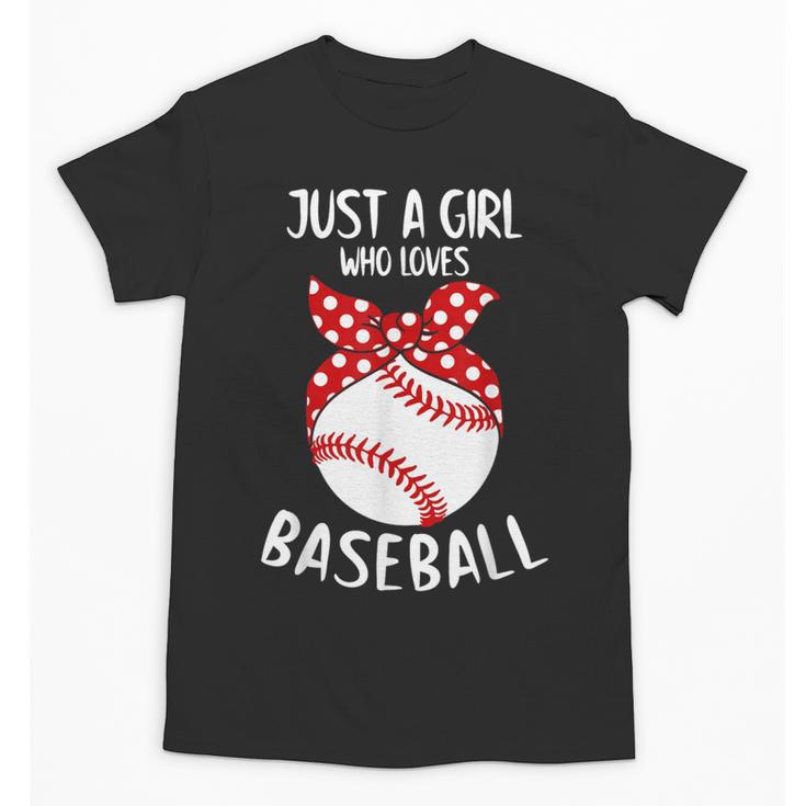Just A Girl Who Loves Baseball Cute Retro Baseball Lover Unisex T-Shirt