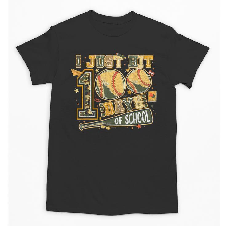 I Just Hit 100 Days Of School Baseball Camo Boys Kid Toddler Unisex T-Shirt