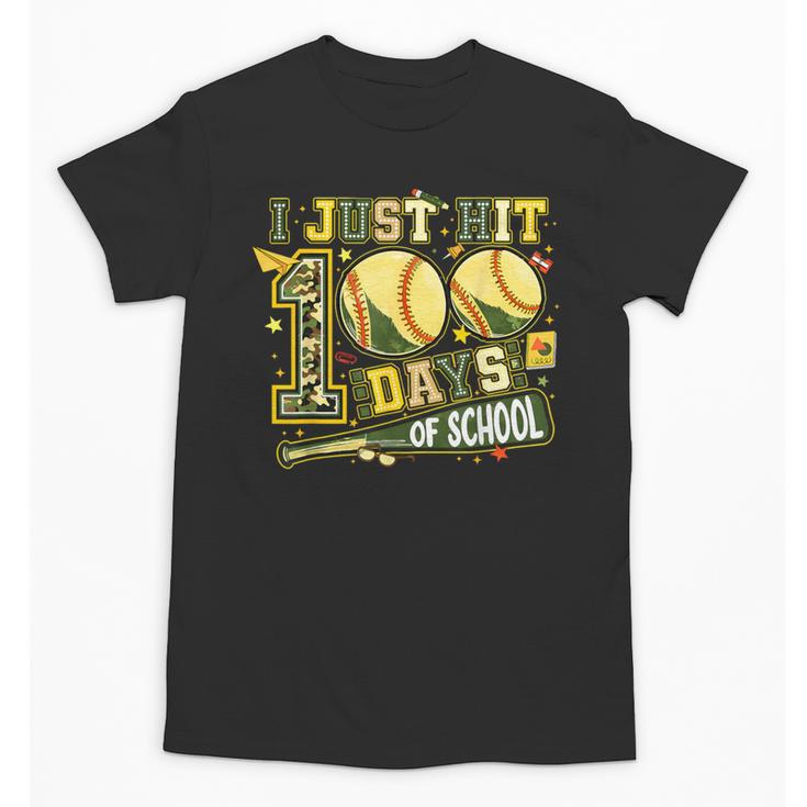 I Just Hit 100 Days Of School Baseball Teacher Boy Girl Kid Unisex T-Shirt