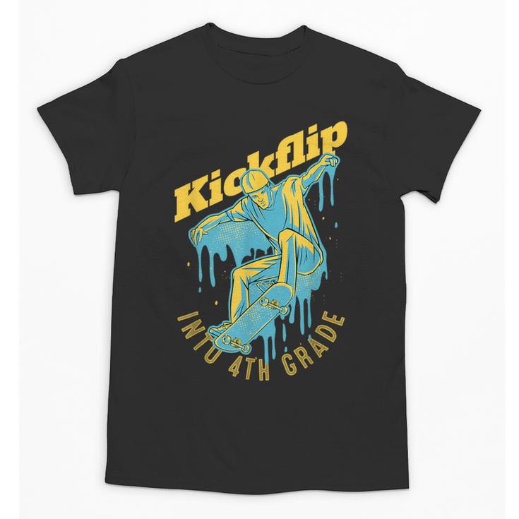 Kickflip Into 4th Grade Skateboard Lover Back To School Unisex T-Shirt