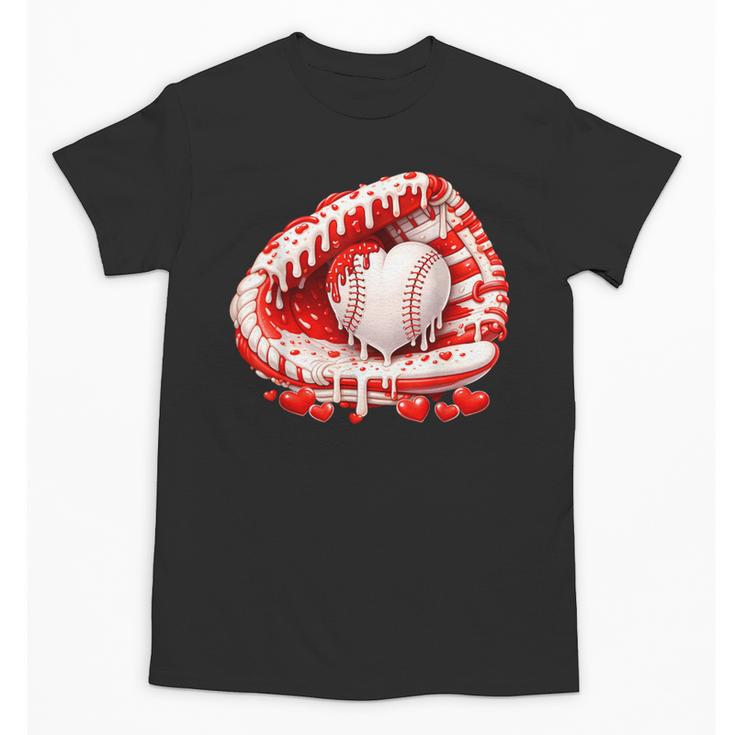 Kid Drip Ice Cream Baseball Heart Catcher Valentines Day Boy Unisex T-Shirt