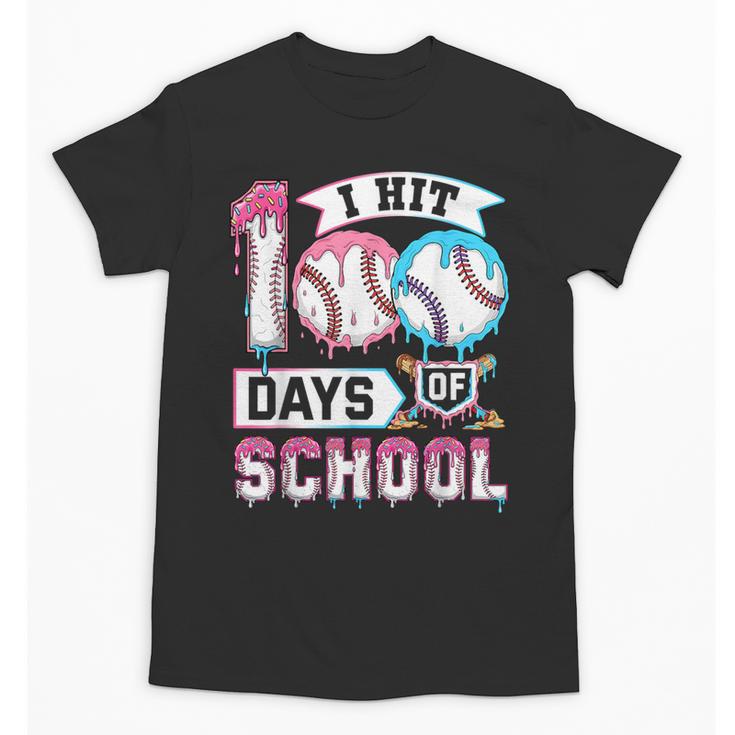 Kids 100 Days Of School Boys 100th Day Baseball Drip Toddler Unisex T-Shirt