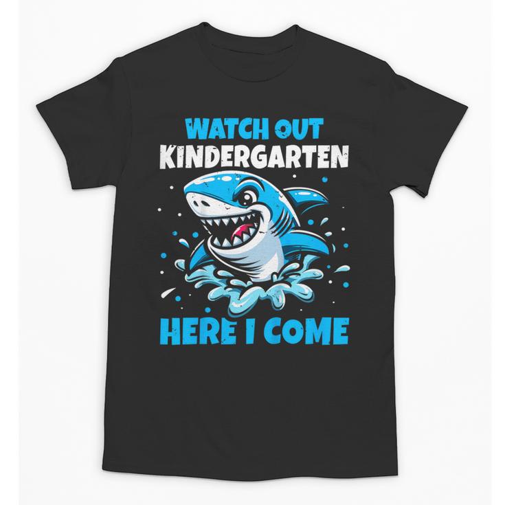 Kids Back To School Watch Out Kindergarten Here I Come Shark Boys Unisex T-Shirt