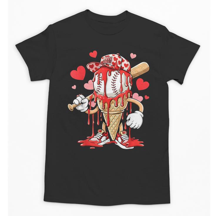 Kids Baseball Drip Ice Cream Apparel Kids Boys Valentine Unisex T-Shirt