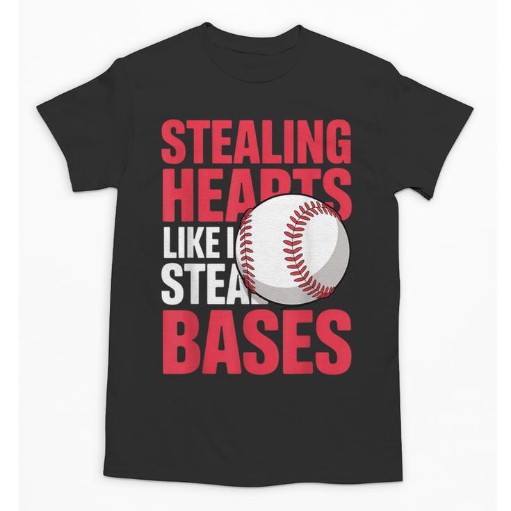 Kids Stealing Hearts Like I Steal Bases Cute Baseball Boys Unisex T-Shirt