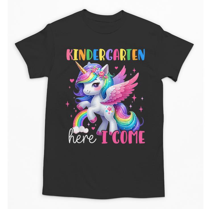Kindergarten Here I Come Unicorn Girls Kids Back To School Unisex T-Shirt