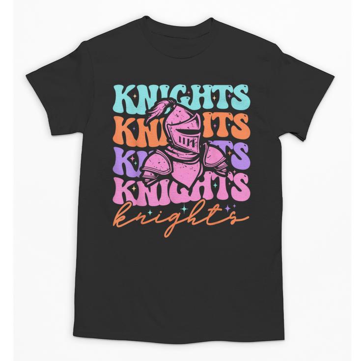Knights Mascot Back To School Spirit Sports Men Women Groovy Unisex T-Shirt
