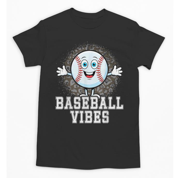 Leopard Baseball Vibes Game Day Softball Life Mom Unisex T-Shirt