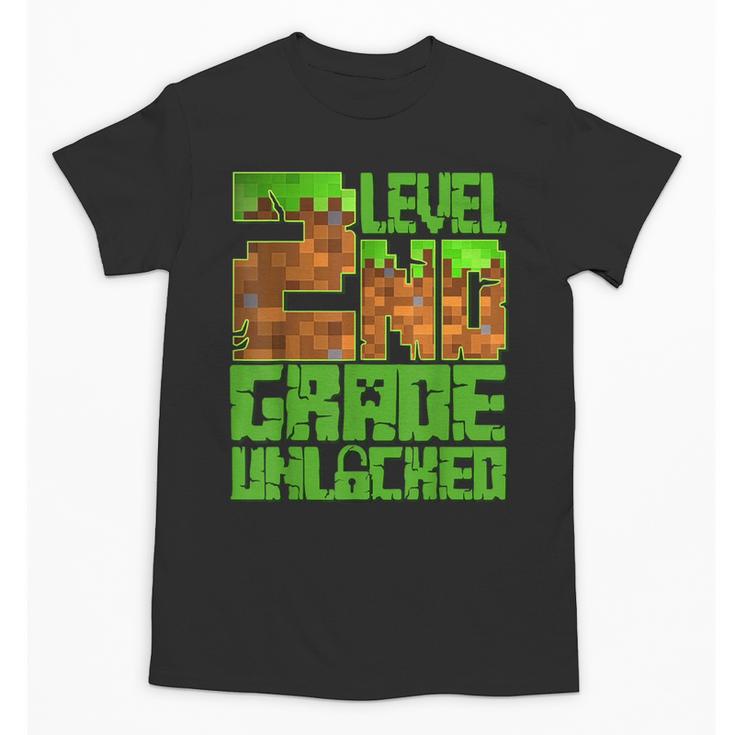Level 2nd Grade Unlocked Game Pixel Kids Boy Back To School Unisex T-Shirt