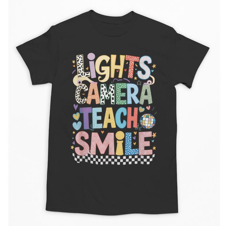 Lights Camera Teach Smile Back To School Awesome Learners Unisex T-Shirt