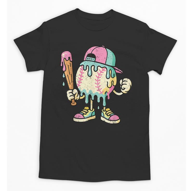 Melted Ice-Cream Baseball Mascot Pastel Pop Unisex T-Shirt