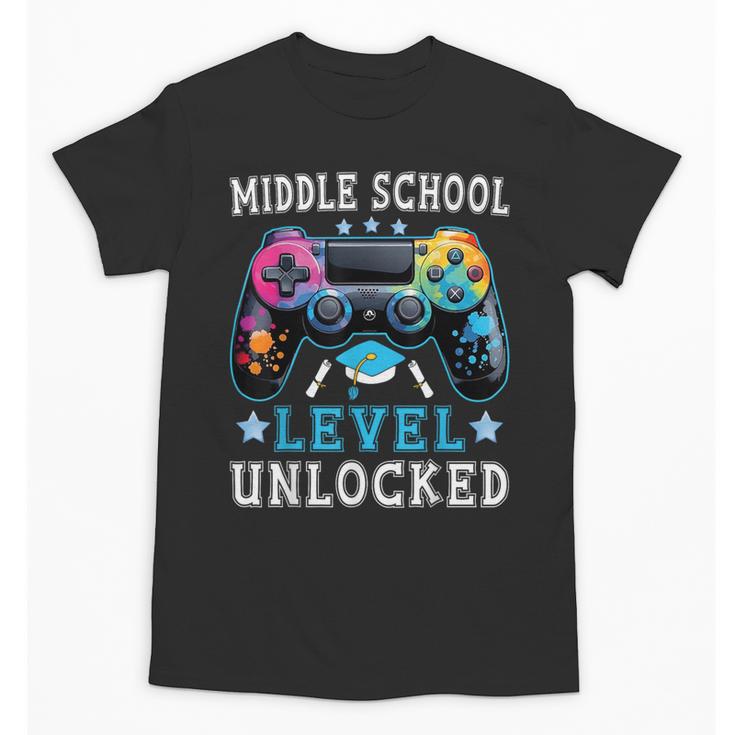 Middle School Level Unlocked Gamer First Day Back To School Unisex T-Shirt