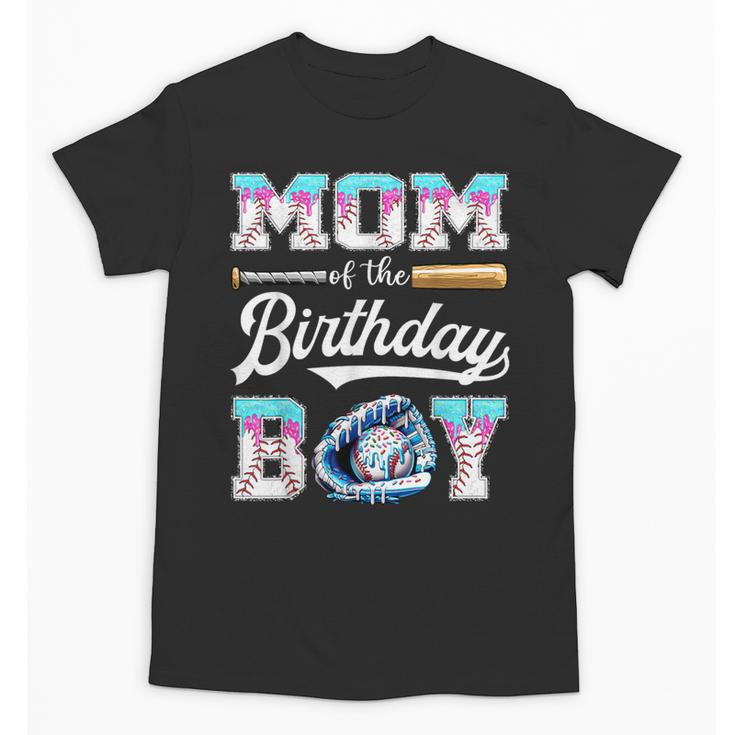 Mom Of The Birthday Boy Baseball Ice Cream Drip Matching Unisex T-Shirt