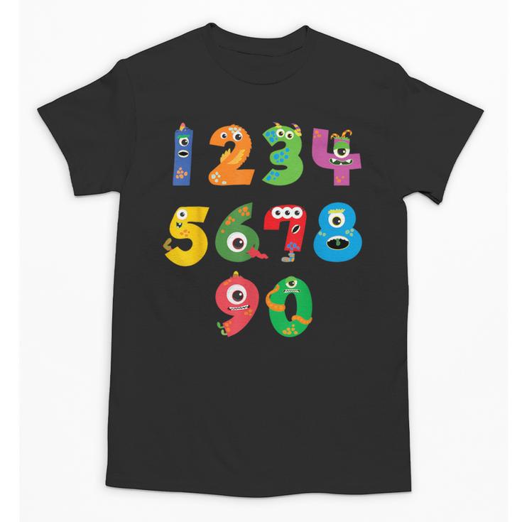 Monster Numbers Learning Cute Numbers 0-9 Back To School Unisex T-Shirt