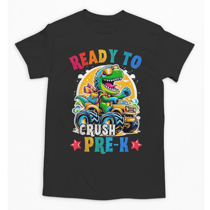 Monster Truck Dinosaur Boys Back To School Crush Pre-k Kids Unisex T-Shirt