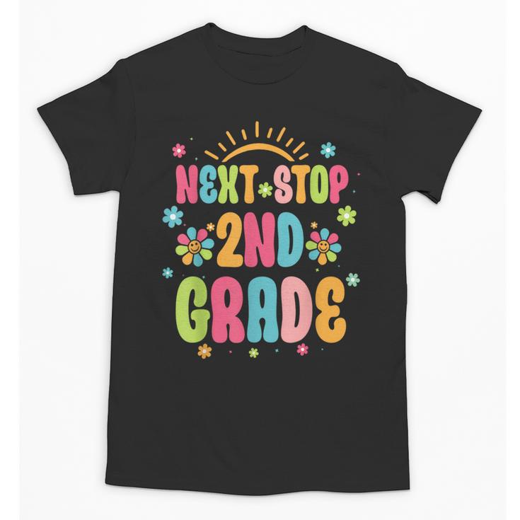 Next Stop 2nd Grade Groovy Retro Second Grade Back To School Unisex T-Shirt