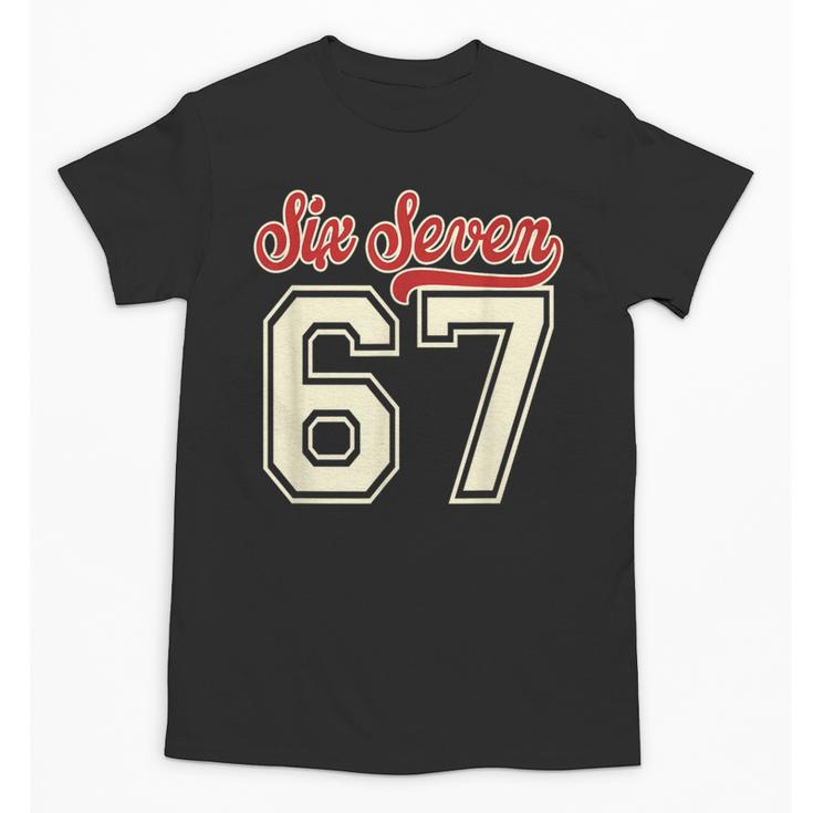 Number 67 Meme Six Seven Baseball Style Kids Boy Teen Unisex T-Shirt
